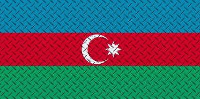 3D Flag of Azerbaijan on a metal photo