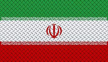 3D Flag of Iran on a metal photo