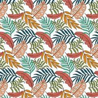 252. Abstract drawn graphic seamless pattern of leaves. vector