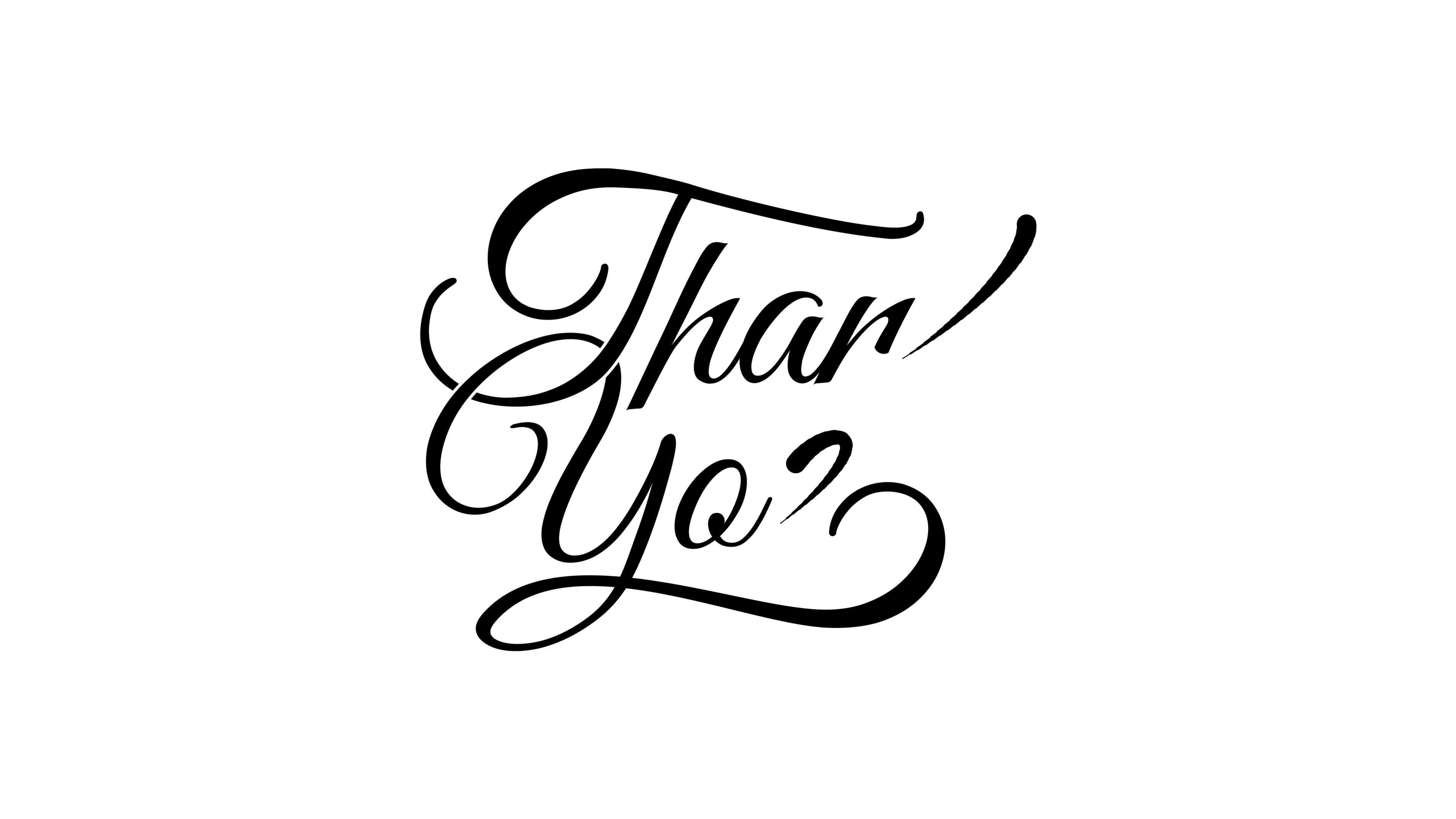 Simple handwritten Thank You text animation for WhatsApp or FB