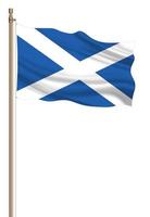 3d bandera de Escocia en un pilar foto