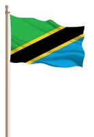 3d bandera de Tanzania en un pilar foto