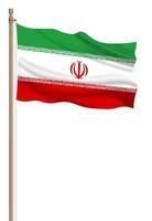 3D Flag of Iran on a pillar photo