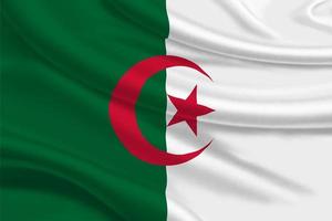 3D Flag of Algeria on fabric photo