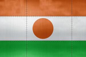 3D Flag of Niger on metal photo