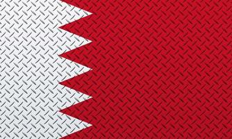 3D Flag of Bahrain on a metal photo