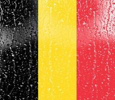 3D Flag of Belgium on a glass photo