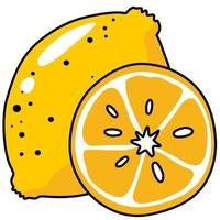 Lemon with slice vector