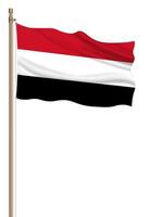 3D Flag of Yemen on a pillar photo