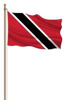 3D Flag of Trinidad and Tobago on a pillar photo