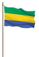 3D Flag of Gabon on a pillar photo
