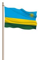 3D Flag of Rwanda on a pillar photo