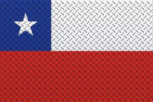 3D Flag of Chile on a metal photo