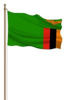 3D Flag of Zambia on a pillar photo