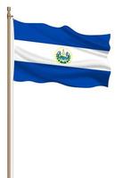 3D Flag of El Salvador on a pillar photo
