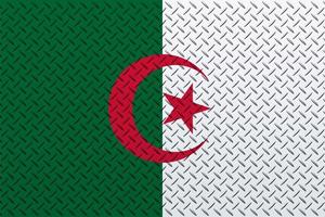 3D Flag of Algeria on a metal photo