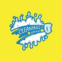 cleaning service creative logo design vector