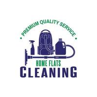 Home Flats Cleaning logo design vector