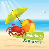 fiesta verano emblema vector logo playa antecedentes