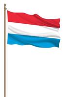 3D Flag of Luxembourg on a pillar photo