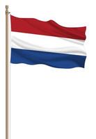 3D Flag of Netherland on a pillar photo