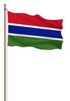 3D Flag of Gambia on a pillar photo