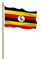 3D Flag of Uganda on a pillar photo