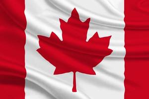 3D Flag of Canada on fabric photo