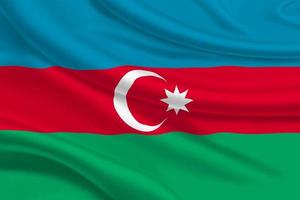 3D Flag of Azerbaijan on fabric photo