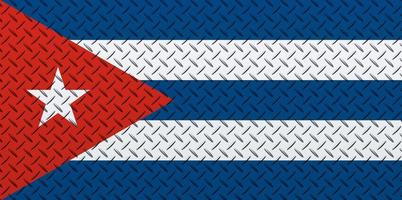 3D Flag of Cuba on a metal photo