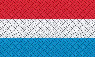 3D Flag of Luxembourg on a metal photo