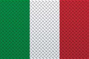 3d bandera de Italia en un metal foto