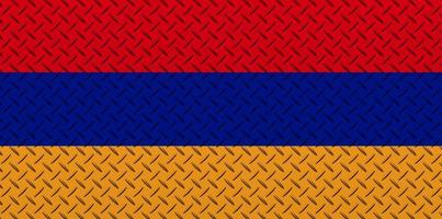 3d bandera de Armenia en un metal foto
