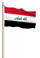 3D Flag of Iraq on a pillar photo