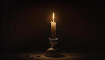 single candle, digital art illustration, photo