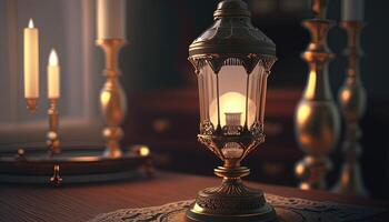 antique lamp, digital art illustration, photo