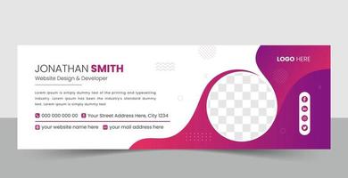 Creative Email signature design template vector