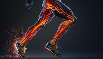 dynamic runner legs, digital art illustration, photo
