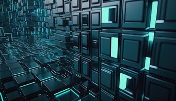 matrix of countless block, digital art illustration, photo