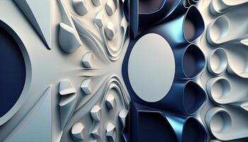 abstract white blue metal background, digital art illustration, photo