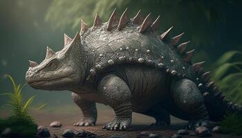 ankylosaurus, digital art illustration, photo