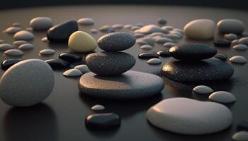 zen piedra, digital Arte ilustración, generativo ai foto