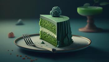 delicious spinach cake, digital art illustration, photo