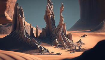 alien landform, digital art illustration, photo