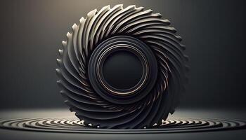 circle made of wavy lines, digital art illustration, photo