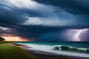 A thunderstorm is coming in the fields of South Africa. The storm is coming. photo
