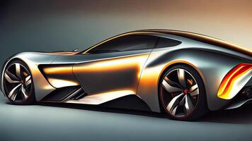 3D rendering of a brand-less generic concept car in studio environment. photo