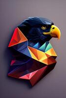 Eagle head low poly style. 3d illustration. Polygonal style. photo