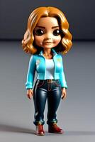 Cute Collectible Female Funko Pop Vinyl Figure in Modern and Stylish Clothing. photo