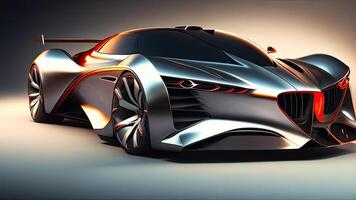 3D rendering of a brand-less generic concept car in studio environment. photo